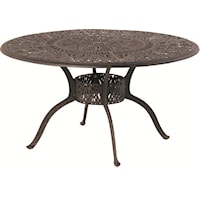 Round Inlaid Lazy Susan Table with Scroll Detail