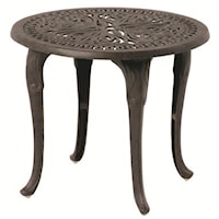 Aluminum Tea Table with Scroll Detail on Top