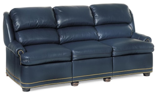 Traditional Full Recline Sofa with Nailhead Trim