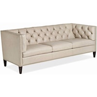 Contemporary Leather Sofa with Tufted Shelter Back and Nailheads