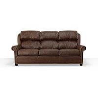 3 Seat Sofa with Panel Arms, Bustle Backs and Tapered Feet