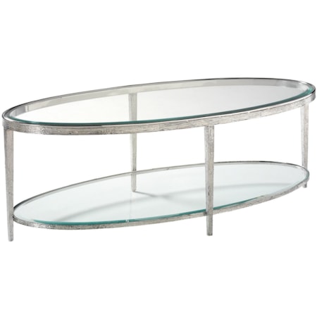 Jinx Nickel Cocktail Table - Oval