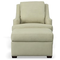 Slope Arm Chair with T-Cushion Seat Cushion and Ottoman