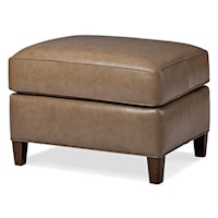 Contemporary Leather Ottoman