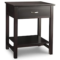 1-Drawer Open Night Stand with Power Management