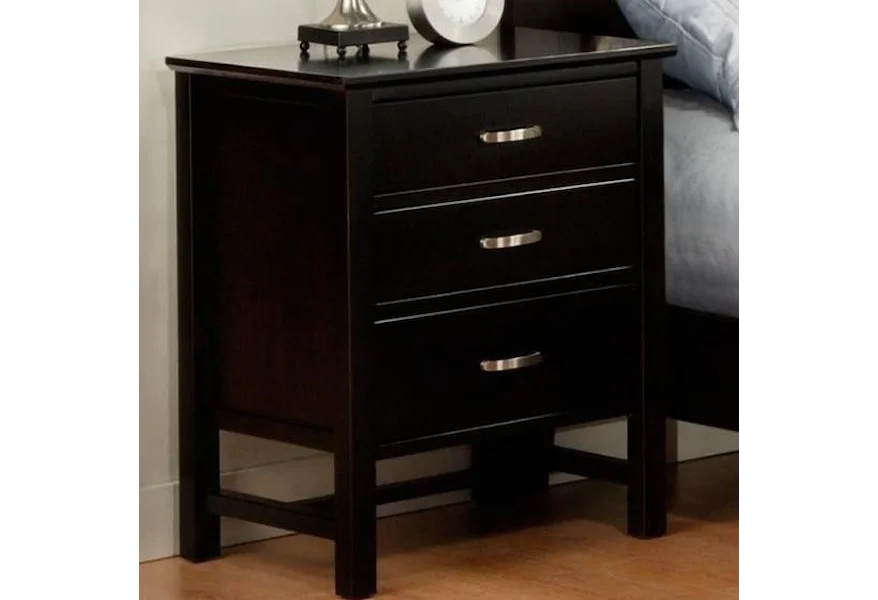Brooklyn 3-Drawer Night Stand by Handstone at Jordan's Home Furnishings