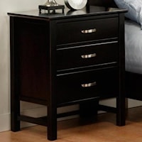 3-Drawer Night Stand with Built-in Outlets