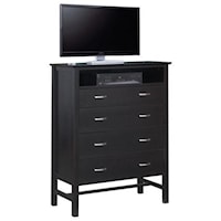 4-Drawer Media Chest with Open Compartment