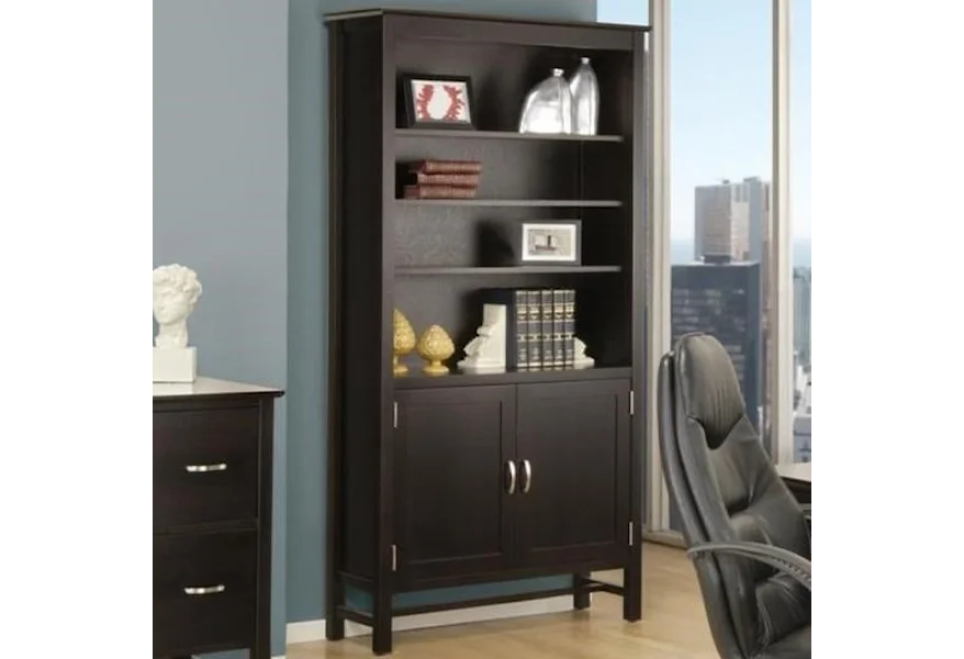 Brooklyn 80" Bookcase with Doors by Handstone at Jordan's Home Furnishings