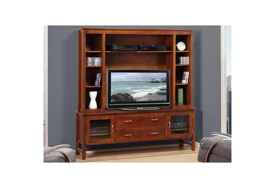 Brooklyn 74" HDTV Cabinet with Hutch by Handstone at Jordan's Home Furnishings