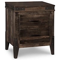 2 Drawer Night Stand with Metal Brackets