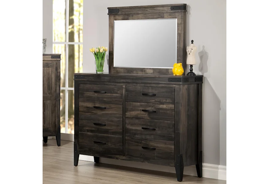 Chattanooga Dresser and Mirror Set by Handstone at Jordan's Home Furnishings