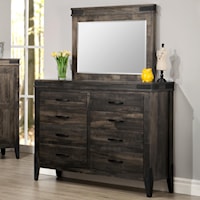 8-Drawer Tall Dresser with Mirror