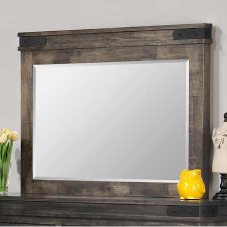 Landscape Mirror with Metal Brackets