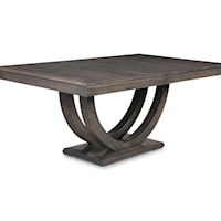 Solid Wood Pedestal Dining Table with Two Leaves