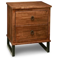 Solid Maple 2 Drawer Nightstand with Power Management