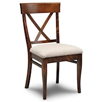 X Back Side Chair with Upholstered Seat