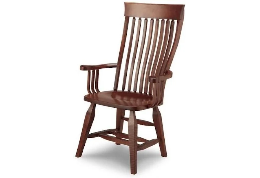 Florence Arm Chair with Wood Seat by Handstone at Stoney Creek Furniture 