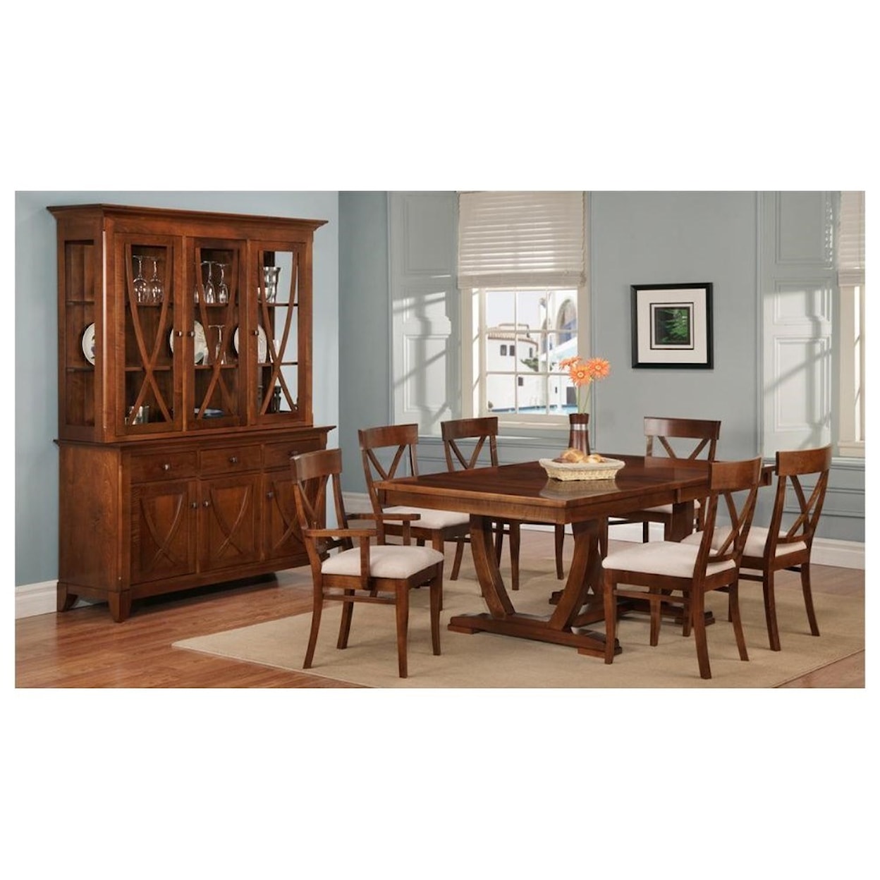 Handstone Florence 42x72" Trestle Dining Table