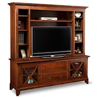 75" HDTV Cabinet with Hutch and Eight Shelves