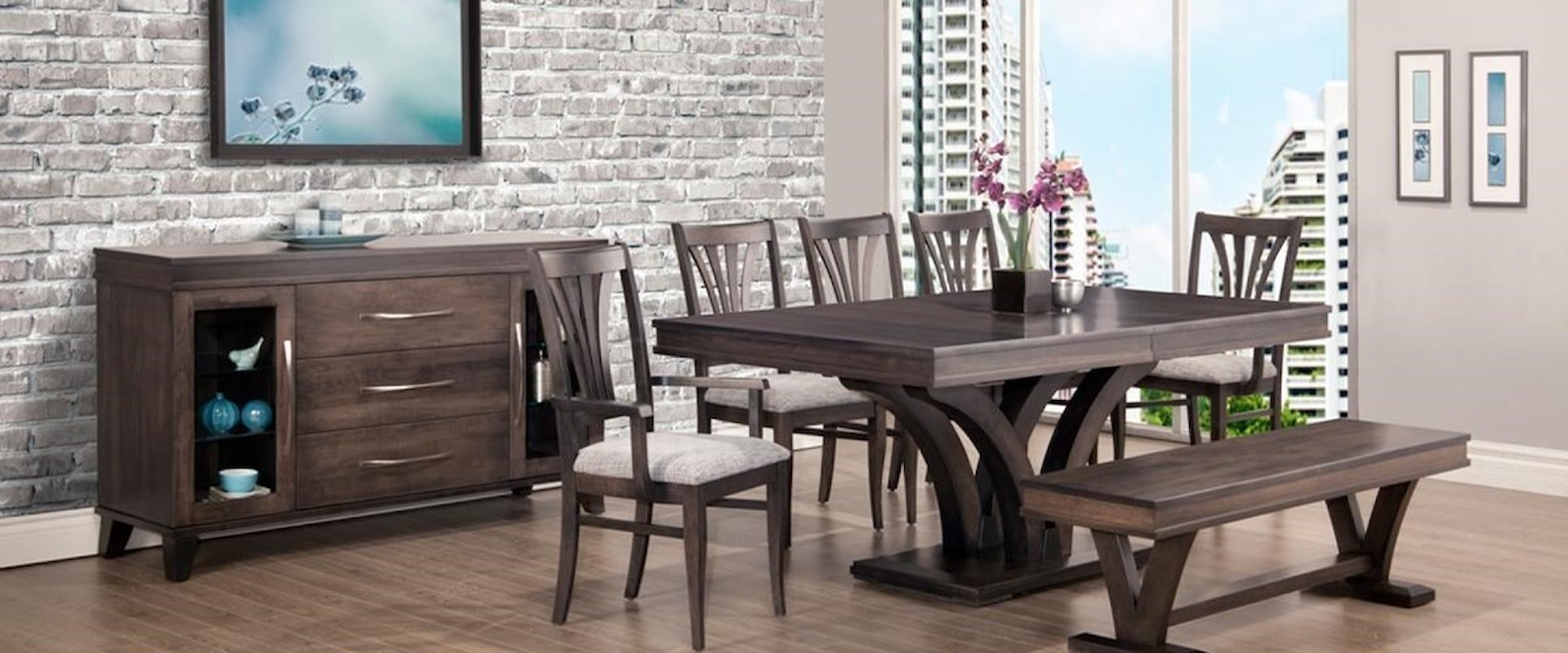 Customizable Verona Formal Dining Room Group with Bench