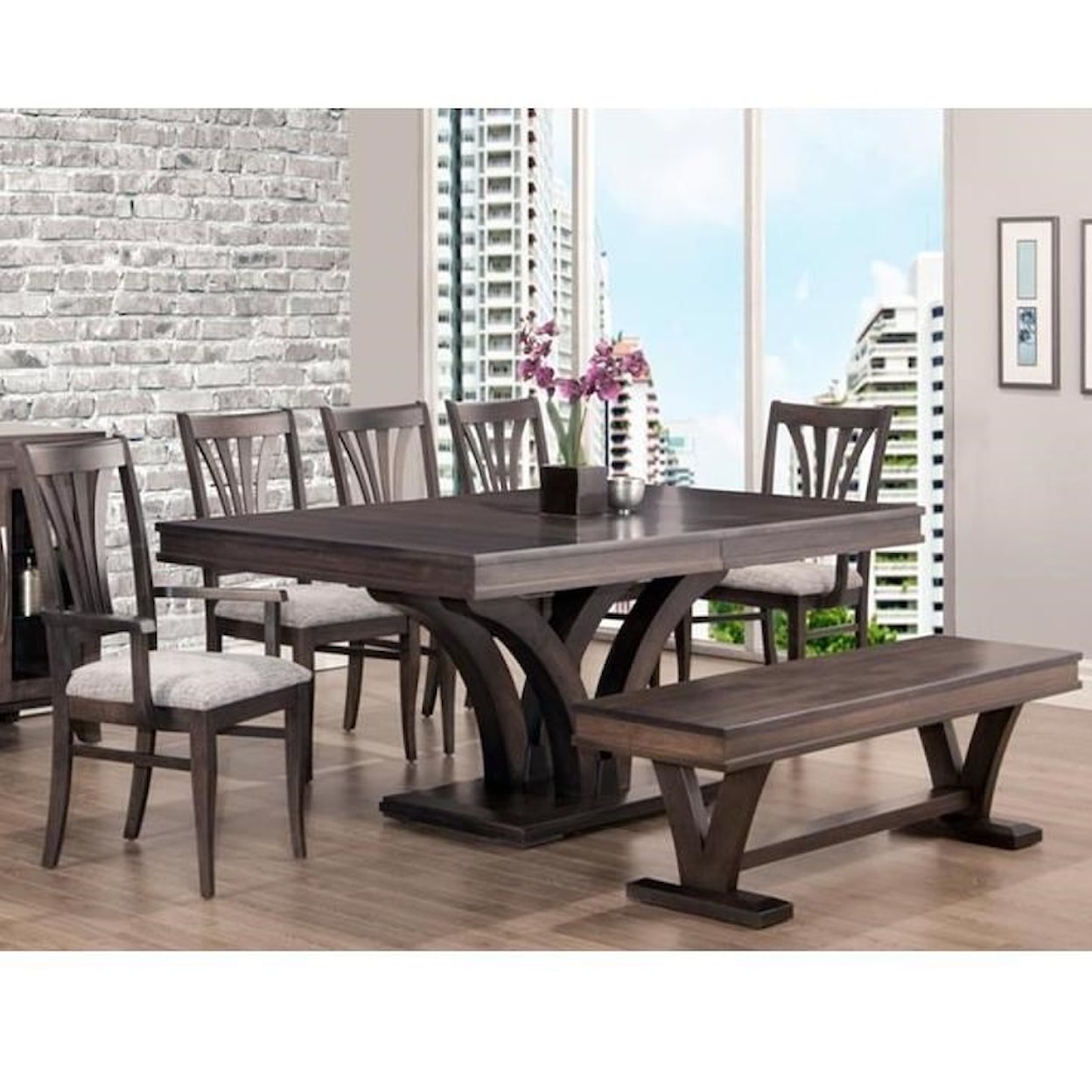 Handstone Verona Customizable Table and Chair Set with Bench