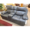 Happy Leather Company 2397 Leather Power Console Loveseat