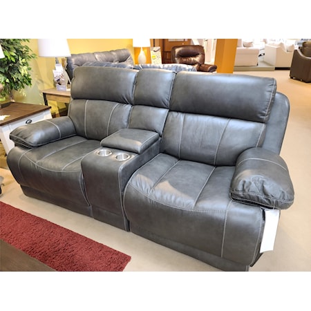 Leather Power Console Loveseat