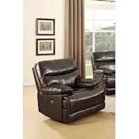 Power Leather Match Recliner