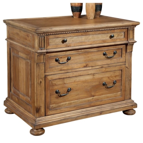 Executive Lateral File with Leather Paneled Top