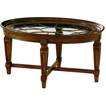 Traditional Coffee Table with Metal Grille