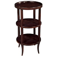 Round Accent Table with 2 Shelves