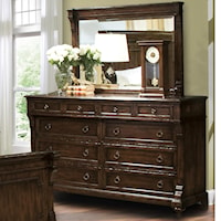 Dresser with 8 Drawers and Mirror