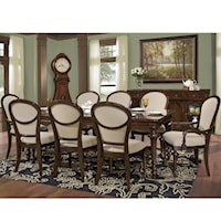 Dining Table and Upholstered Arm and Side Chair Set