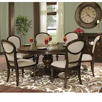 Round Table and Upholstered Side Chairs Dining Set