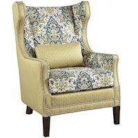Traditional Gardner Wing Chair with Nailhead Trim