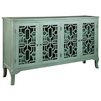 Four Door Entertainment Console with Lattice Details