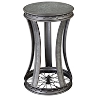 Metal Wheel End Table