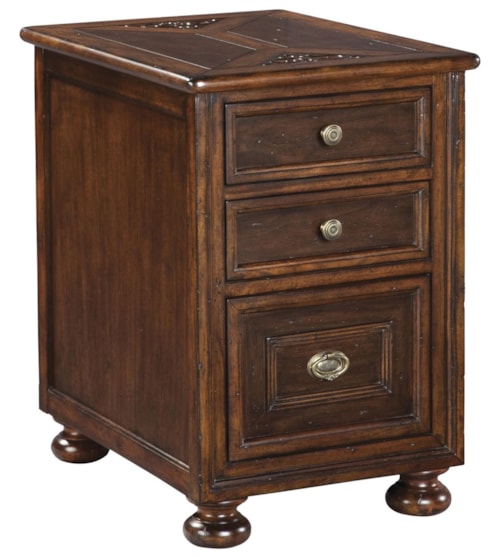 Traditional 3-Drawer End Table with Bun Feet