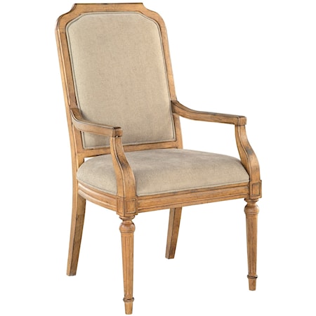 Upholstered Arm Chair with Wood Frame