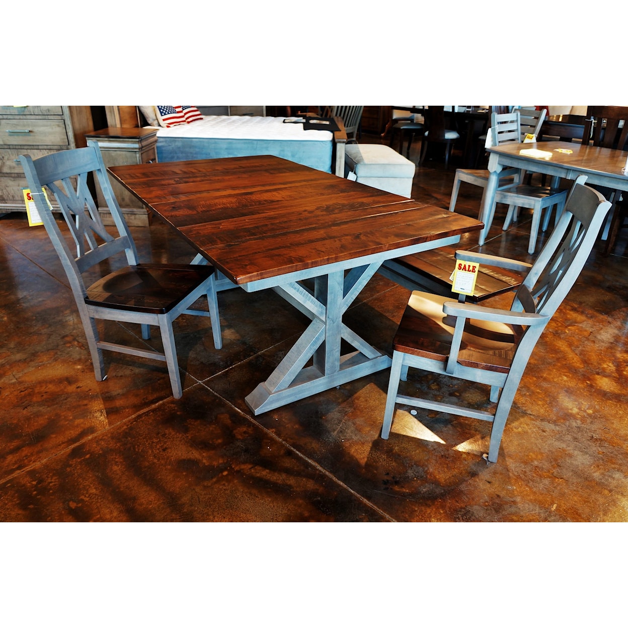 Hermie's Table Shop X-Base Customizable Solid Wood Dining Table