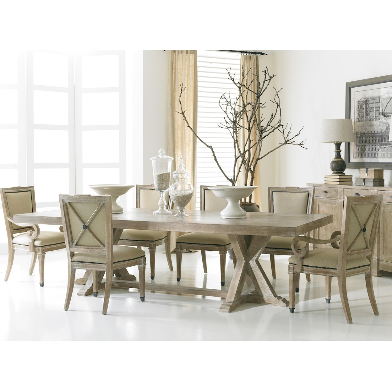 Hickory White Urban Loft Collection 7 Piece Table & Chair Set