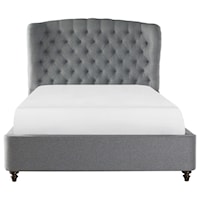 Traditional Upholstered Queen Bed with USB Ports