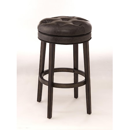Backless Swivel Counter Stool with Upholstered Seat