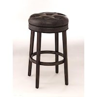 Backless Swivel Bar Stool with Upholstered Seat