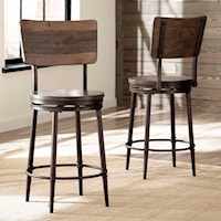 Swivel Counter Stool with Wood Back