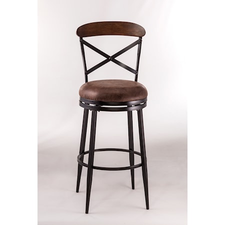 Swivel Counter Height Stool with X-Backrest