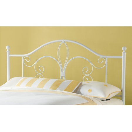 Ruby Duo Panel King Bed with Fleur De Lis Accent