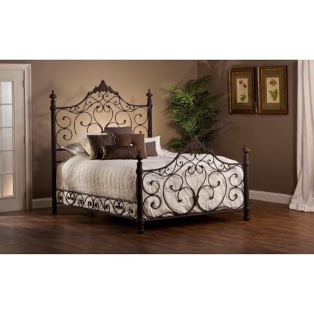 Queen Bed Set with Rails