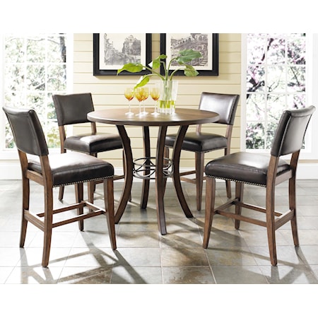 5 Piece Round Counter Height Table Set